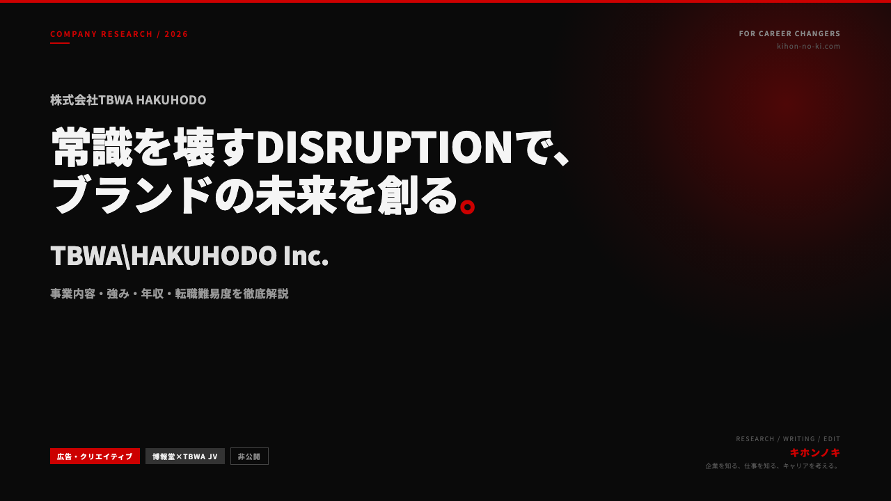 株式会社TBWA HAKUHODOってどんな会社?事業内容・強み・年収・就職・転職難易度を徹底解説